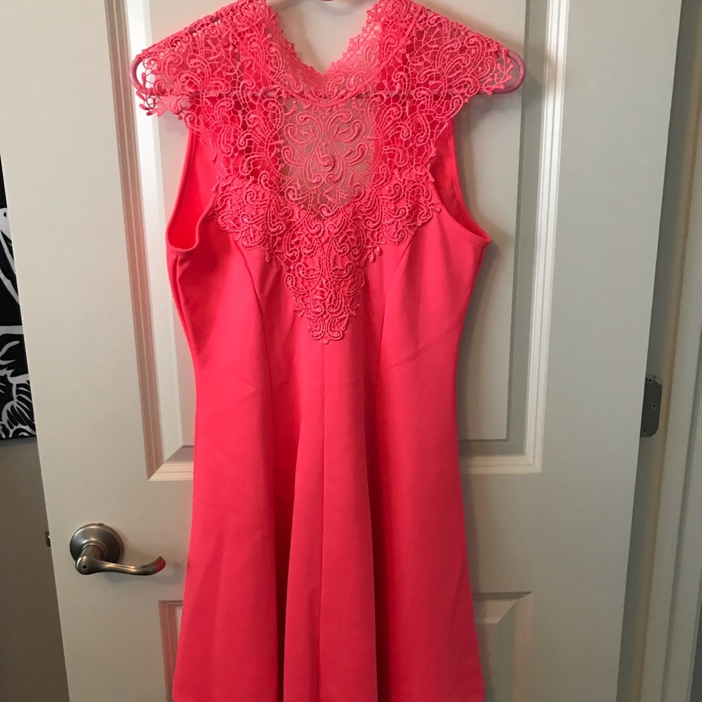 Hot pink mini dress